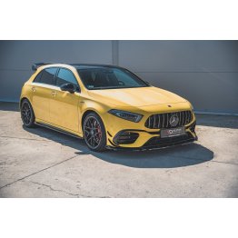 Накладка сплиттер на передний бампер на Mercedes AMG A W177 A 45 S